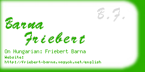 barna friebert business card